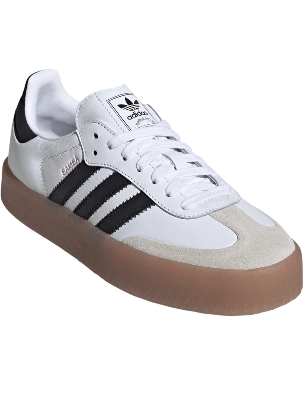 NEW adidas Samba Sneaker in White Core Black Gold Met